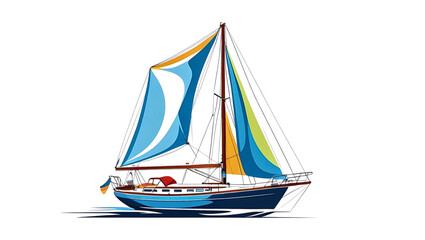 Sailboat vector with transparent background, 3D rendering