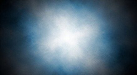 Fototapeta premium yearbook background, Abstract image featuring a bright white center radiating outwards into a surrounding blue and dark gray area.