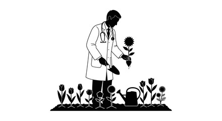 Fototapeta premium doctor cultivating growth healthcare professional nurturing patients and fostering wellness through holistic care