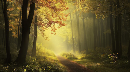 Obraz premium Colorful foliage in the park. Falling leaves natural background .Autumn season concept. Abstract autumn background