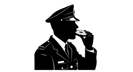 military officer enjoying a quick break silhouette image perfect for articles on service leadership and everyday moments in uniform