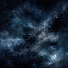 Obraz premium A dark, swirling nebula with subtle variations in shades of blue and grey, interspersed with countless tiny stars, creating a cosmic expanse