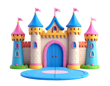 Cartoon Castle 3D Render