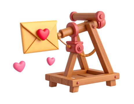 3D Render Love Letter Trebuchet