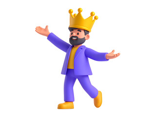 3D Cartoon King Illustration