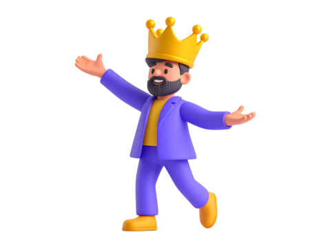 3D Cartoon King Illustration