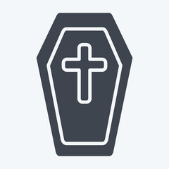 Obraz premium Icon Coffin. related to Halloween symbol. glyph style. design editable