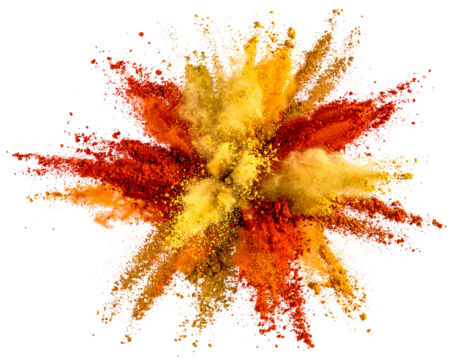  Spice Powder Explosion Effect with Multiple Colors, Floating in Air