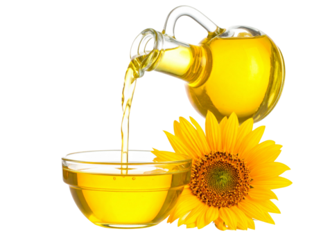 Splash of Safflower Oil Pouring into Bowl with Fresh Flower Beside