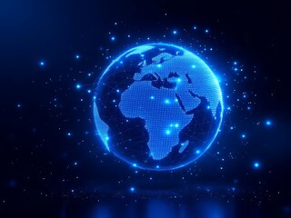 Digital earth globe technology network connection ai artificial intelligence future world map background on transparent background