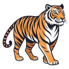Obraz premium Majestic tiger with black background and striking orange fur