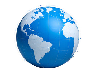 Fototapeta premium 3D Digital Blue Globe with Illuminated Network Connection Lines