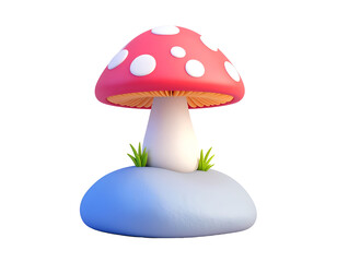 3D Cartoon Mushroom Illustration