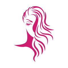 Woman hair logo icon