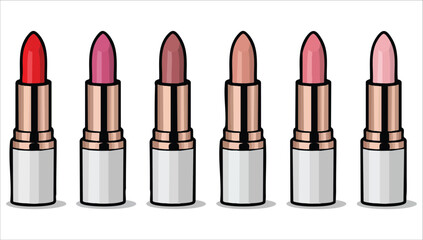 Fototapeta premium luxury lipstick collection mockup vector art isolated white