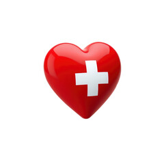 Obraz premium heart with Switzerland flag with transparent background PNG and JPEG image
