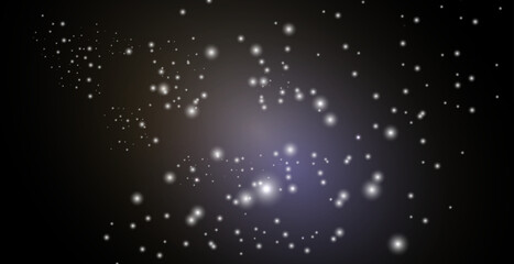 The dust sparks and golden stars shine with special light. Vector sparkles on a transparent background. Christmas light effect. Sparkling magical dust particles.