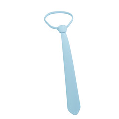 Light blue necktie isolated on white background, symbol of business fashion, professional clothing, corporate style, formal accessory, and office work.