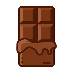 chocolate milk splash, chocolate liquid and chocolate bar splash in the middle isolated on background. White background