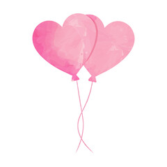 Watercolor Heart Balloon design illustration