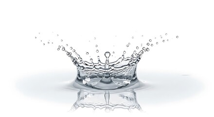 Water splash drop liquid motion isolated on white background