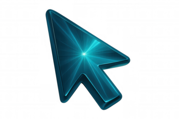 Glowing blue cursor hovering over transparent surface, symbolizing digital navigation and online connectivity