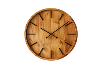 Minimalist Wooden Wall Clock with Black Hands