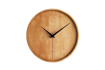 Minimalist Wooden Wall Clock with Black Hands