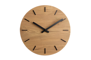 Minimalist Wooden Wall Clock with Black Hands