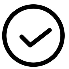 Checkmark icon with line style