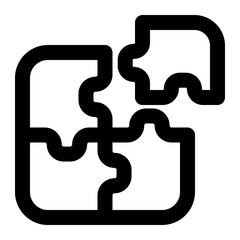 Puzzle piece icon with line style