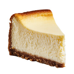 plain cheesecake. white background
