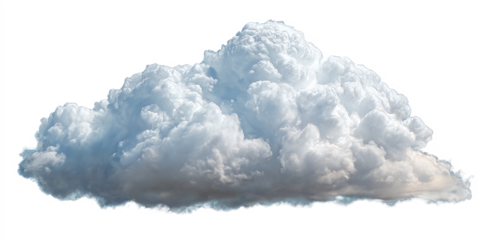 Isolated Fluffy Cumulus Cloud on White Background