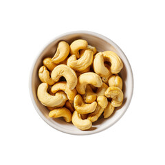 Fototapeta premium cashew nuts in a bowl placed on a white background
