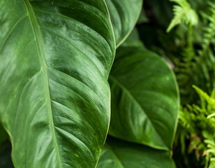 Close-up of lush green leaves