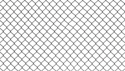 Fototapeta premium Seamless pattern of dark gray metallic wire mesh on white background
