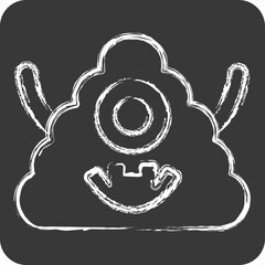 Icon Monster 2. related to Halloween symbol. chalk Style. design editable
