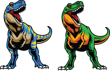 detailed illustartion of tirex with angry pose