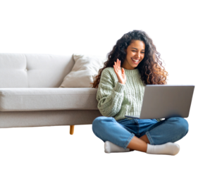  Southeast Asian Woman Laughing While Video Calling on Laptop