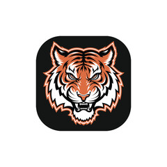 Tiger Head Logo | Fierce Wild Animal, Sports Mascot, and Predator Illustration