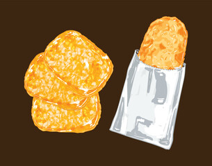 Crispy Golden Hash Browns Illustration