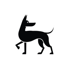 Black Dog Silhouette – Minimalist Canine Logo and Vector Illustration