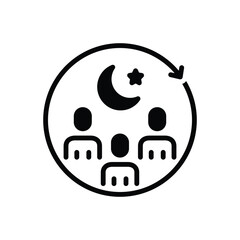 Black solid icon for religious meeting