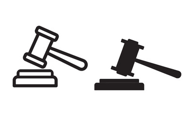 Judge Gavel Icon Legal Auction Court Symbol