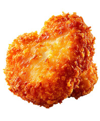 crispy chicken nugget, golden brown crust, hyper-realistic texture, soft studio lighting, seamless white or transparent background, sharp texture