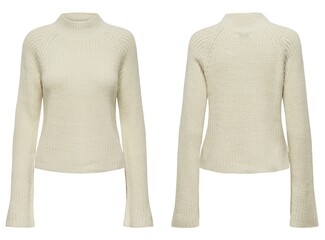 Stylish warm female sweater on white background.
womens winter dress and knitted dress
