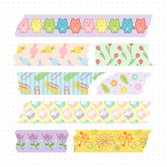 a set of washi tape for book decorative element