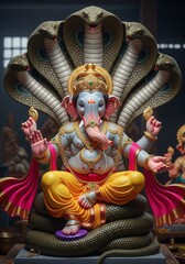ganpati on snake 