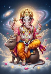 ganesha on mushak raj , ganpati , krishna avatar 