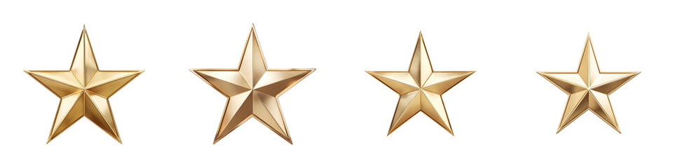 Obraz premium Golden Star Collection: Shining Metallic Starburst Elements